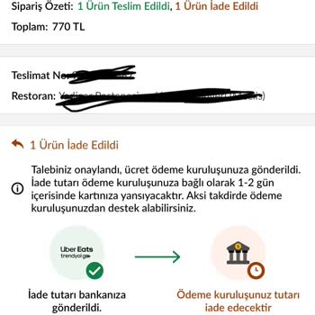 Devrilen Pasta Teslimatı Eksik İade Ve Müşteri Hizmetlerine Ulaşılamıyor