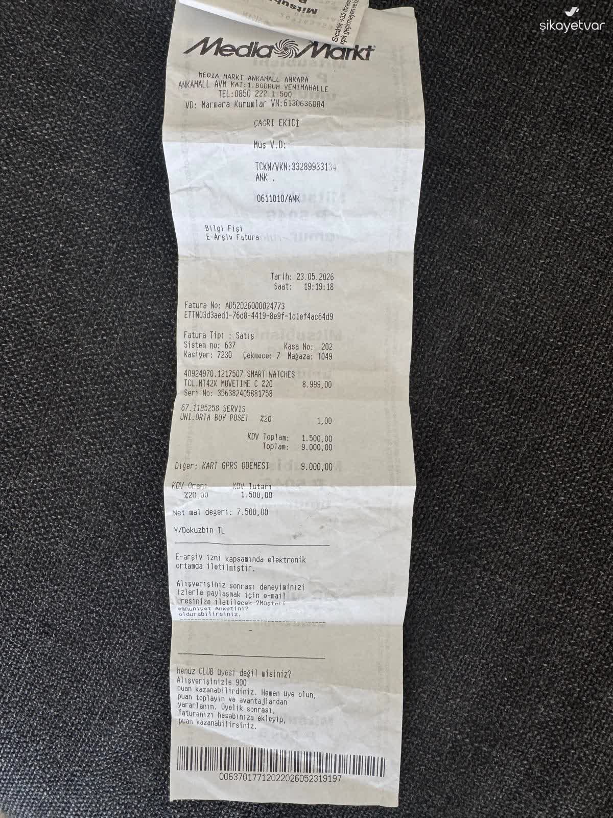 Media Markt'ta Ayıplı Akıllı Saat İçin Yeniden Değişim Ve Tam İade