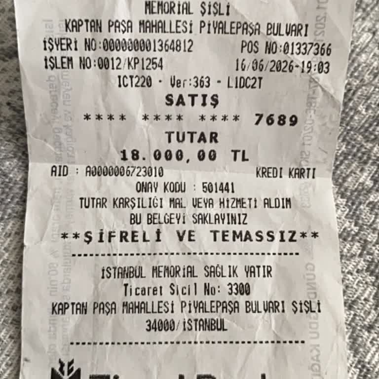 Şişli Memorial Hastanesi'nde Cihaz Eksikliği Nedeniyle Alınan 18.000 TL Ücretin İadesi Talebi