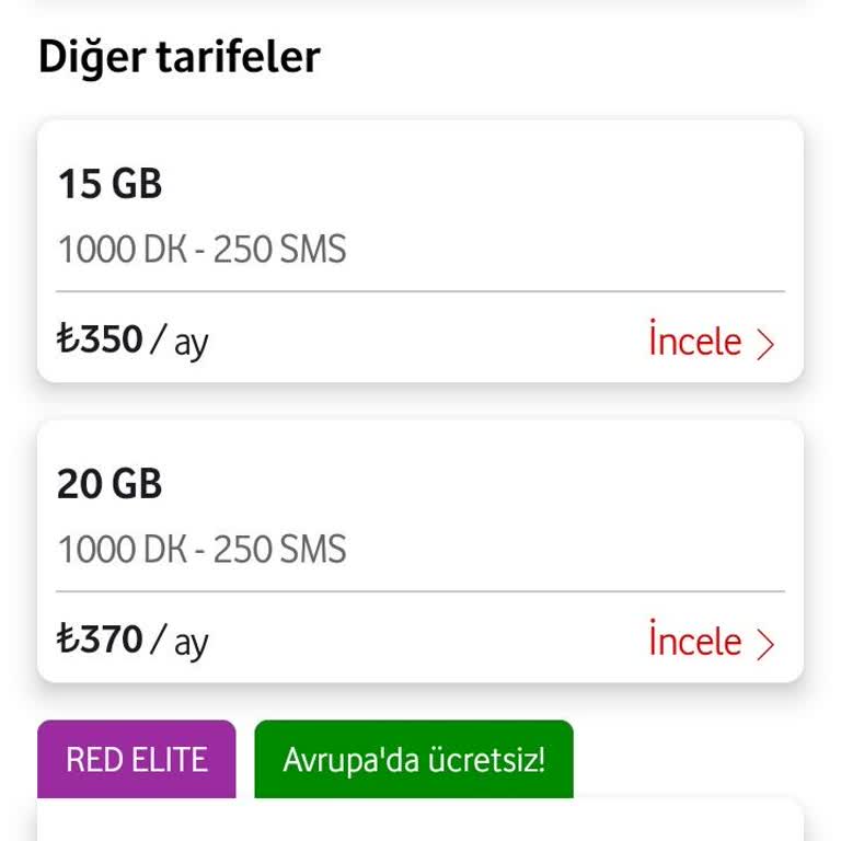 Aynı Red 40 GB Tarife İçin Farklı Fiyat Ve Müşteri Ayrımcılığı