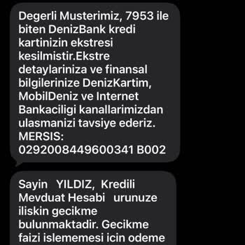 Denizbank’tan Gelen Haksız Borç SMS’leri Ve Kapalı Hesapların Kontrolü Talebi