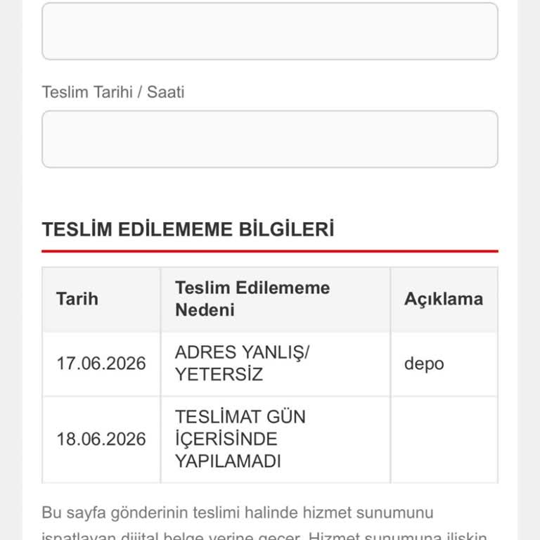 Aras Kargo Adres Hatası Göstermesine Rağmen Teslim Etmedi
