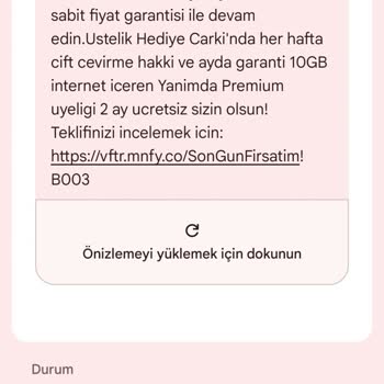 Vodafone Uyarı SMS'i Gönderilmediği İçin Aşırı Fatura Ve Haksız Kesinti İadesi