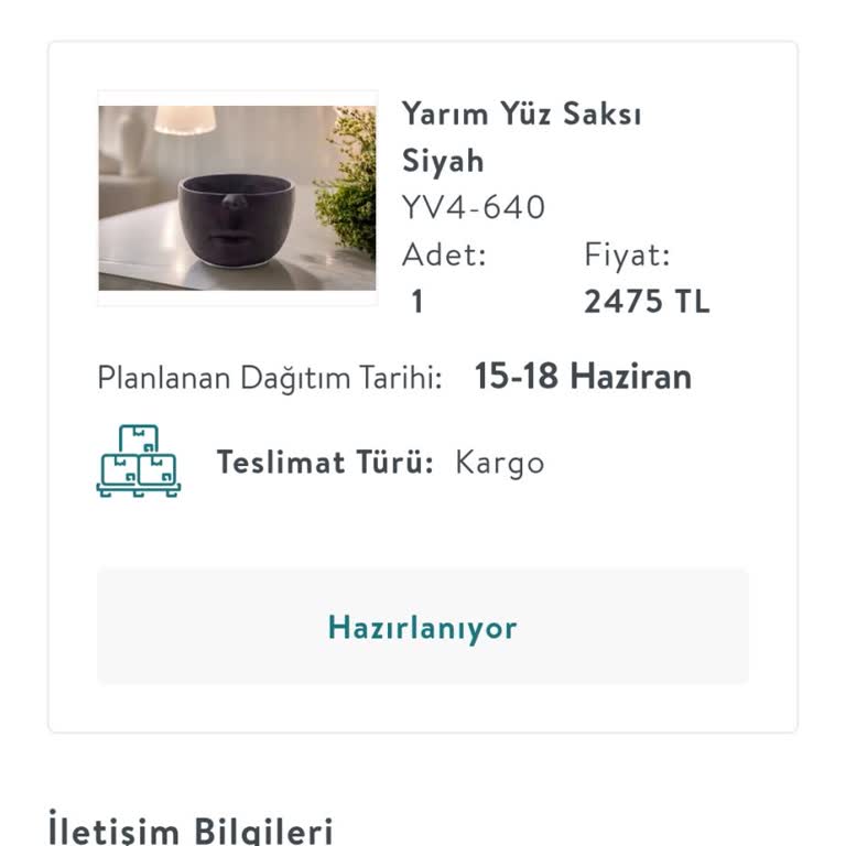Vivense'de Teslim Edilmemiş Vazo İçin %30 Kesintili İptal Ve Tam İade Talebi