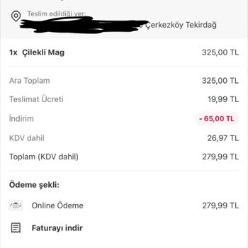 Bozuk Çilekli Mag Ürünü Ücret İadesi Talebi