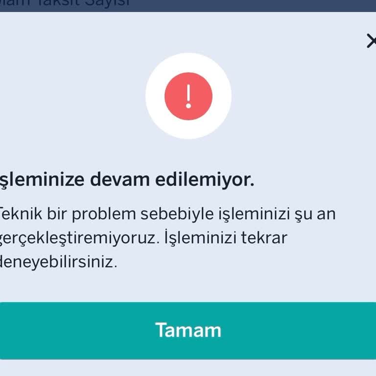 Garanti BBVA Avans Taksit Erken Ödeme İçin Teknik Sorun