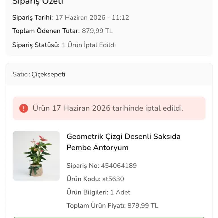 Çiçek Sepeti İzin Alınmadan Sipariş İptali Ve Müşteri Hizmetinde Saygısızlık
