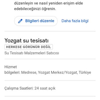 Yozgat Su Tesisatı Dijital Platformlarda Görünmezliği Müşteri Ve Zaman Kaybına Yol Açıyor