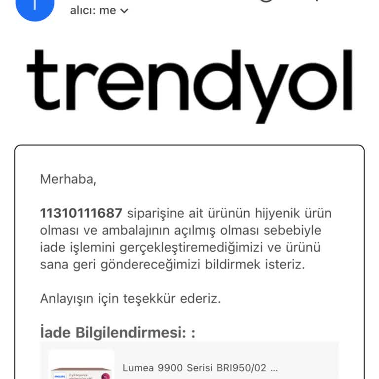 Açılmamış Ürünüm İçin Hijyen Gerekçesiyle İade Reddi