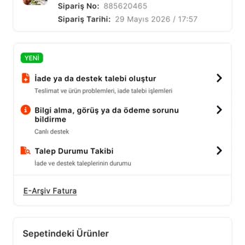 Teslim Edilmemiş Sipariş Ve Geri Ödeme İadesi Talebi