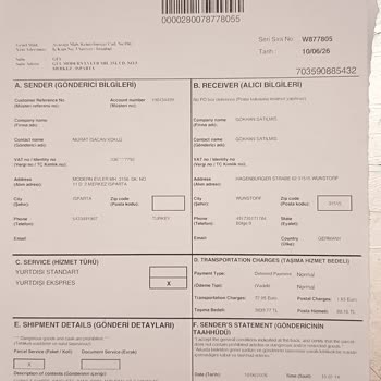 UPS Express Kargo Gecikmesi Ve 3.800 TL Ücret Nedeniyle Büyük Maddi Kayıp