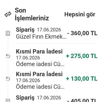 Kalan 360 TL İadesi İçin Açıklama Ve Tam İade Talebi