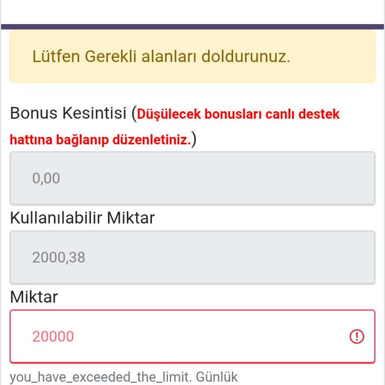 Onwin Bahis İki Bin TL Çekim Talebim Reddedildi ve Hesabımda Bakiye Yok