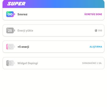 Duolingo Uygulamasında Enerji Kazanımının Hesaplanmaması