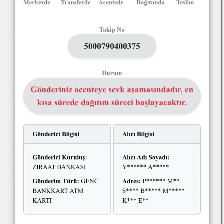 Kuryenet'ten Ziraat Kartı Teslim Edilmemesi Ve Müşteri Hizmetleri Yanıtsızlığı