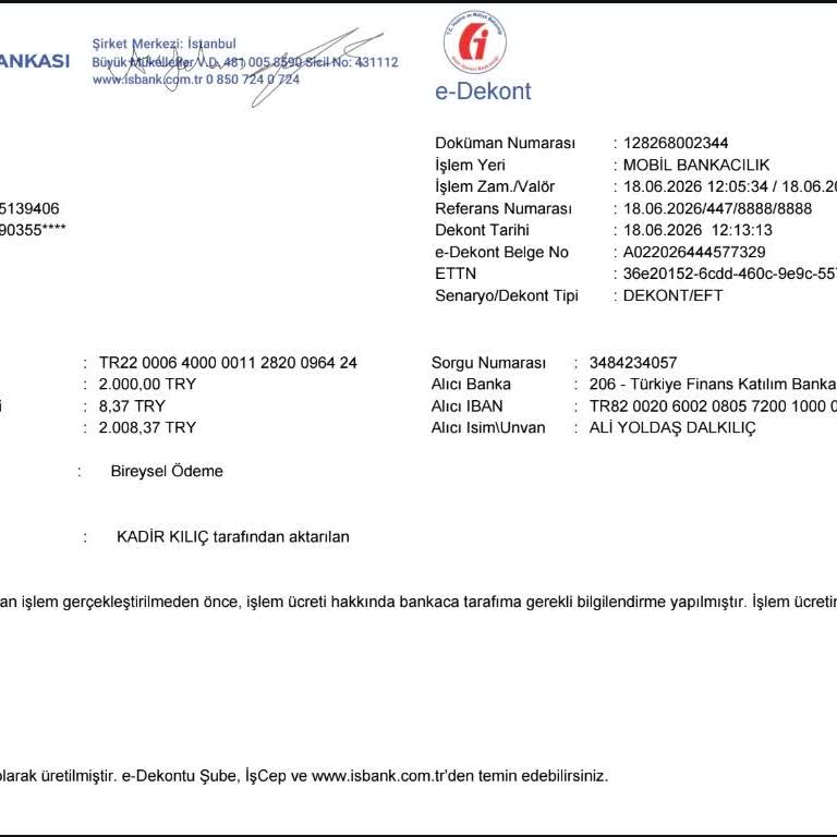 İş Bankası Havalesiyle Yatırılan 2000 TL Hesaba Yansımadı Ve Müşteri Hizmetleri Yardımcı Olmadı