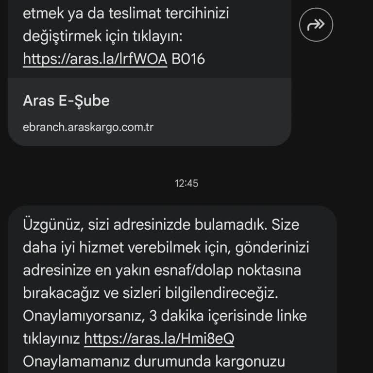 Aras Kargo Şubeden Teslim İddiası Ve Kurye Gelmemesi Nedeniyle Mağduriyet