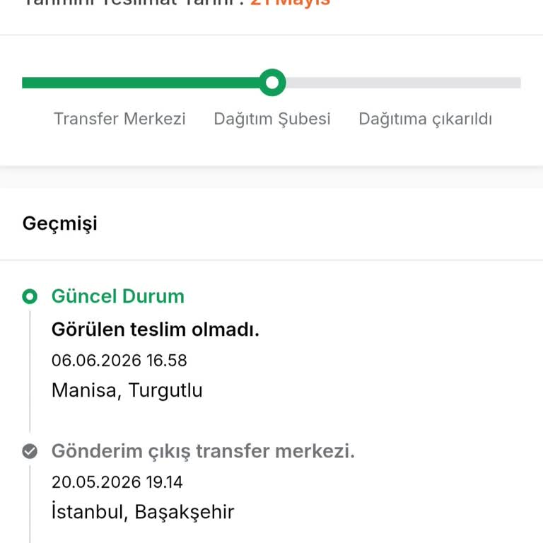 Takip Numaralı Kargonun Bilgilendirme Olmadan İade Edilmesi Ve Yeniden Ücretsiz Teslim Talebi