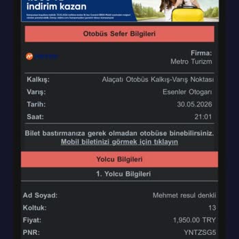 Metro Turizm'de Tekli Koltuk Ücretinin İadesi Ve Yanıltıcı Araç Kullanımı