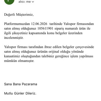 Pazarama Yanlış Ve Sahte Ürün Gönderildi, İade Kabul Edilmiyor
