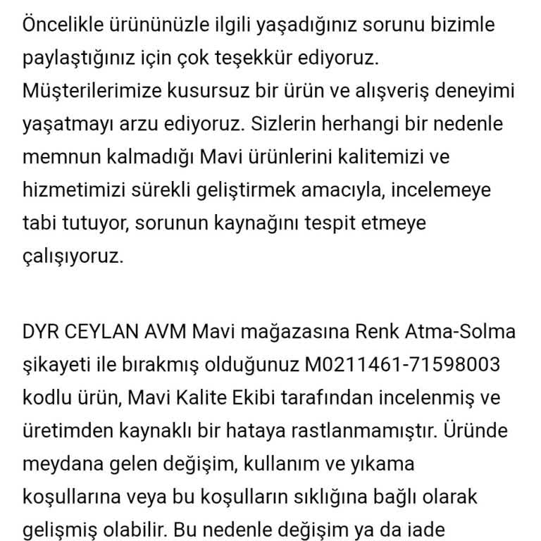 Mavi Gömlekte Hızlı Renk Solması Ve Mağaza Tutumu