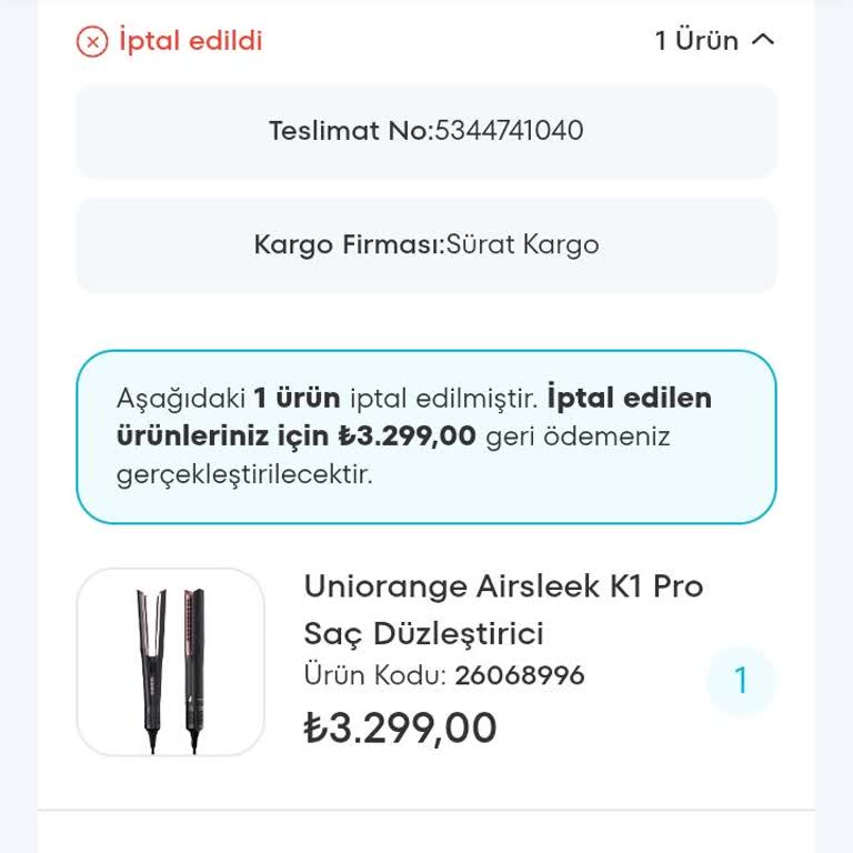 İptal Edilen Siparişin Geri Ödemesi İçin Acil Müdahale Gerekiyor