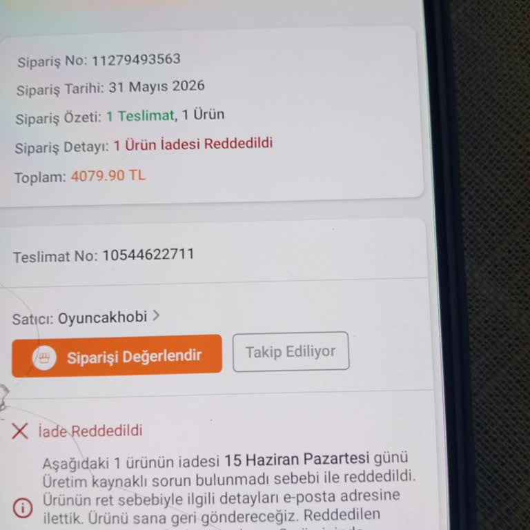 Kumandalı Arabada İlk Kullanımda Çalışmaması Nedeniyle Tam İade Talebi