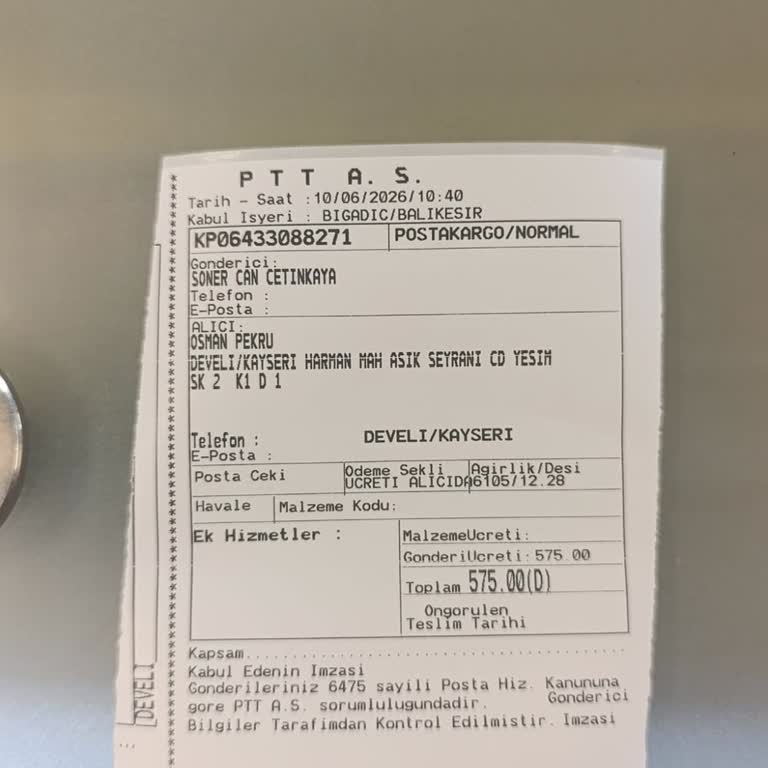 Develi Şubesinde Kayıp Kargo Ve Bilgi Eksikliği