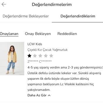 Yanlış Beden Ve Defolu Yağmurluk Teslimatı İçin Acil Düzeltme Talebi