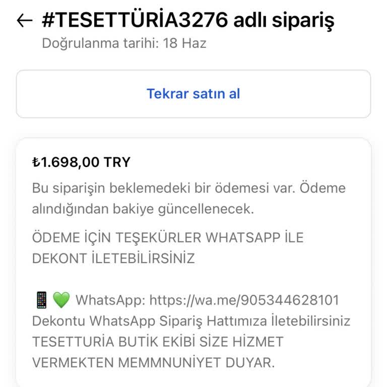 Tesetturia Butik Çifte Ödeme Talebi, Muhasebeci Olmayan Kişinin Araması ve Engellenme