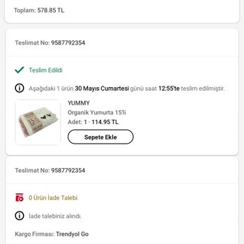 Trendyol GO’da Son Kullanma Tarihi Geçmiş Ürün Ve İade Gecikmesi