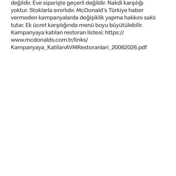 Mc Donald’s Akasya AVM’de Yanıltıcı Kampanya Ve Mağduriyet
