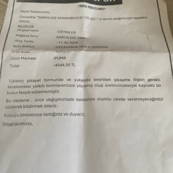 Puma Ayakkabısının Renk Atması Ve Deformasyonu Nedeniyle İade Talebi