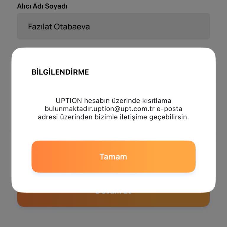 Uption Hesabım Kısıtlandı, Para Gönderemiyorum Ve Müşteri Hizmetlerinden Yanıt Alamıyorum
