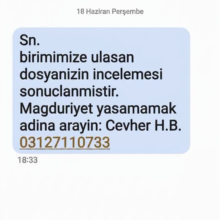Resmi Kurum İsmi Olmadan Gönderilen Şüpheli SMS Hakkında Şikayet