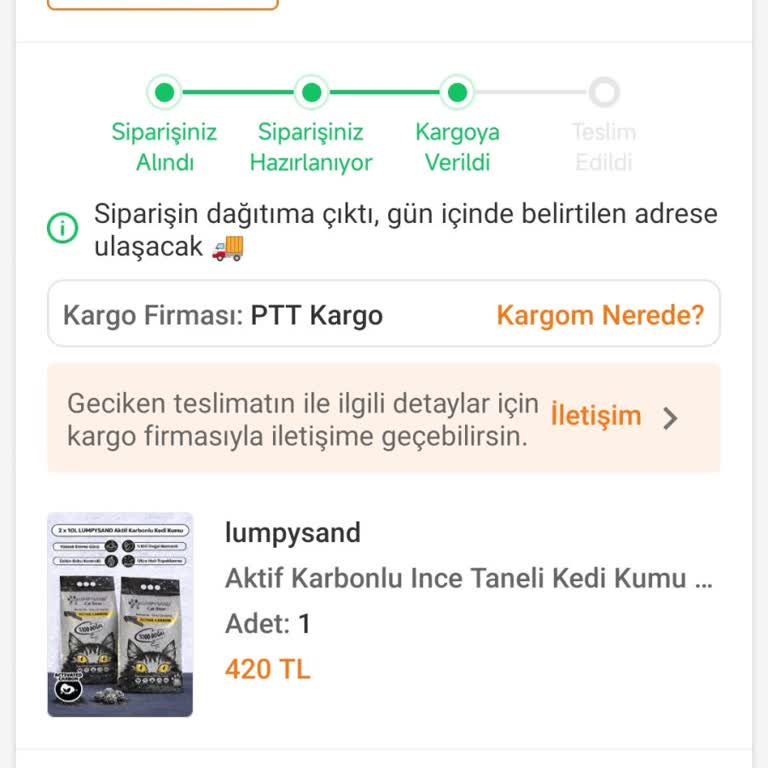 Teslim Edilmemiş Kedi Kumu Siparişi İçin İade Talebi