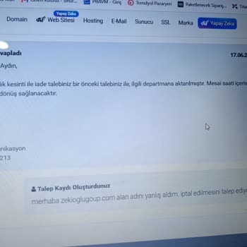 Yanlış Yazılan Alan Adı İçin 499 TL İade Talebim Reddedildi