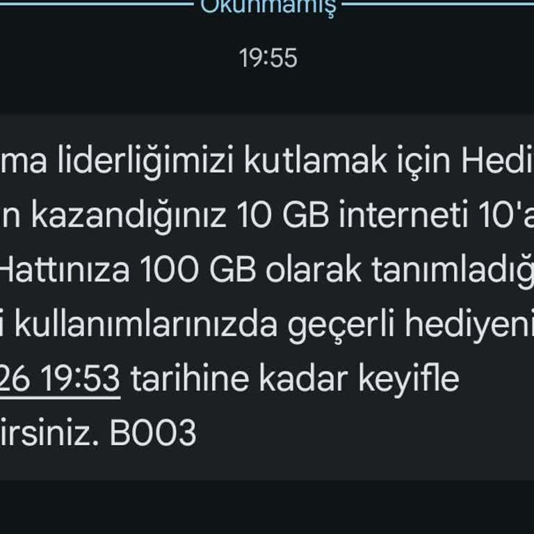 Vodafone Yanımda 100 GB Hediye Çarkı Paketi Süresinin Uzatılması Talebi