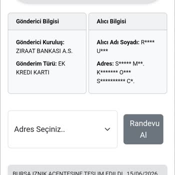 Kredi Kartı Kuryenet Tarafından Teslim Edilmediği İçin Acil Destek İsteği