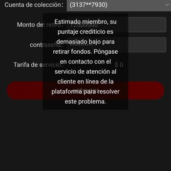 Problemas para retirar dinero en SHEIN, exijo revisión y solución