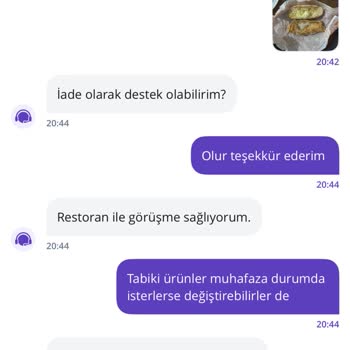Yanlış Gönderilen Hamburgerler İçin İade Ve Değişim Talebi