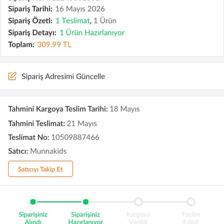 32 Gün Hazırlanıyor Kalan Sipariş Satıcıdan Cevapsızlık Ve Trendyol Desteğinde Çözüm Eksikliği