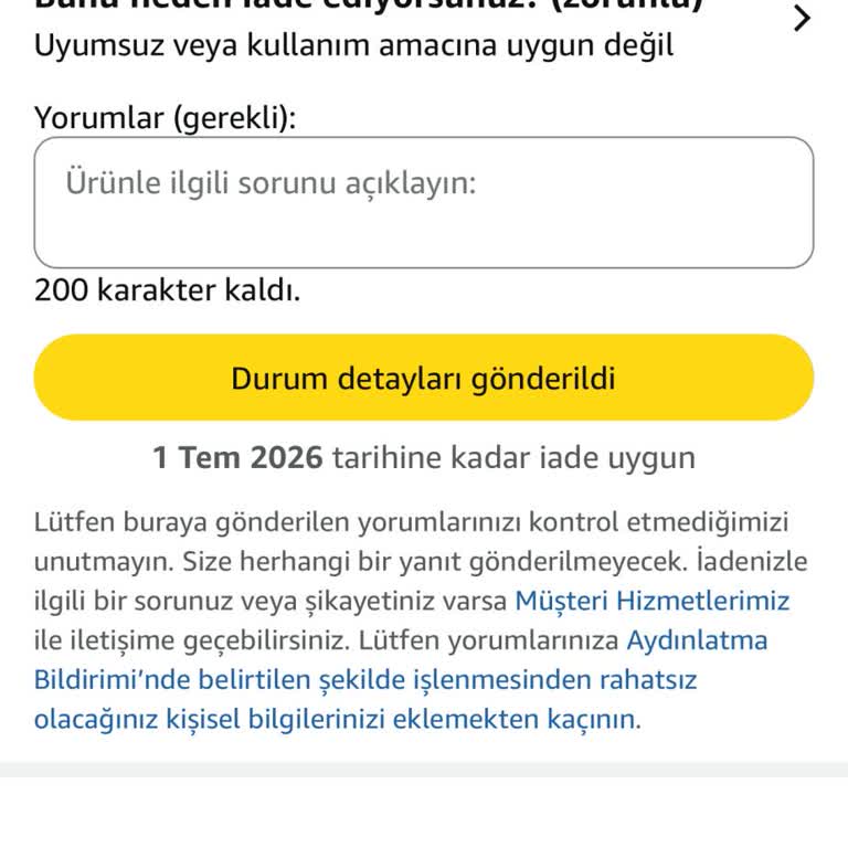 Amazon’da İade Süresi Çelişkisi Ve Müşteri Hizmetleri Sorunu