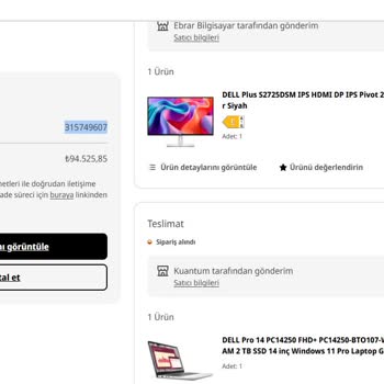 Dell Laptop Teslim Edilmedi, Müşteri Hizmetleri Cevap Vermiyor
