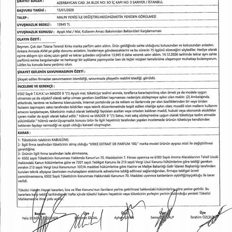 Beymen Online’da Sahte Parfüm Satışı Ve Tüketici Hakem Heyeti Kararının Göz Ardı Edilmesi