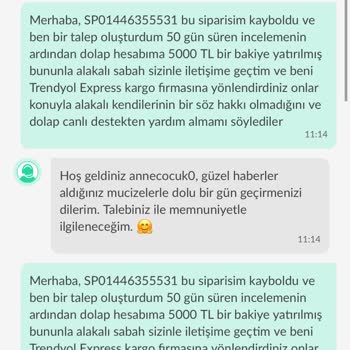 Dolap Ve Trendyol Express'ten Saatim Kayboldu Tek Taraflı 5.000 TL Tazminat Ve Bilgilendirme Yok
