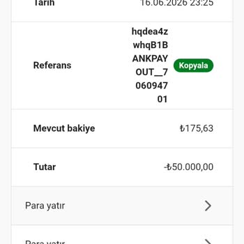 50.000 TL Çekimim 3 Günde Hâlâ Yansımıyor, Canlı Destekten Somut Çözüm Talep Ediyorum