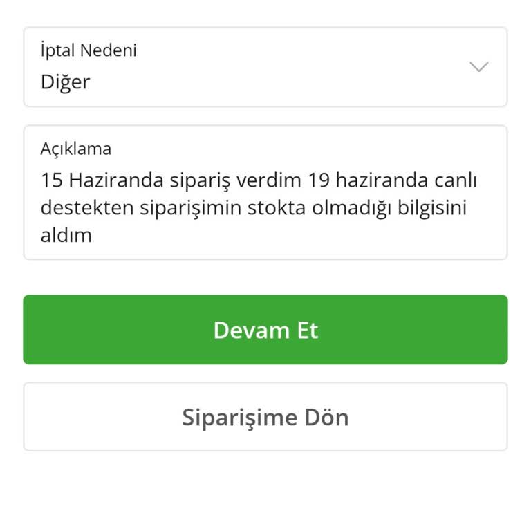 Çiçek Sepeti Doğum Gününde Çiçek Siparişinin Stok Eksikliği Nedeniyle Teslim Edilmemesi