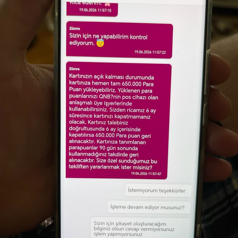 Kredi Kartı Kapatma İşlemi Tamamlanmadı Ve Personel İncelenmesini Talep Ediyorum