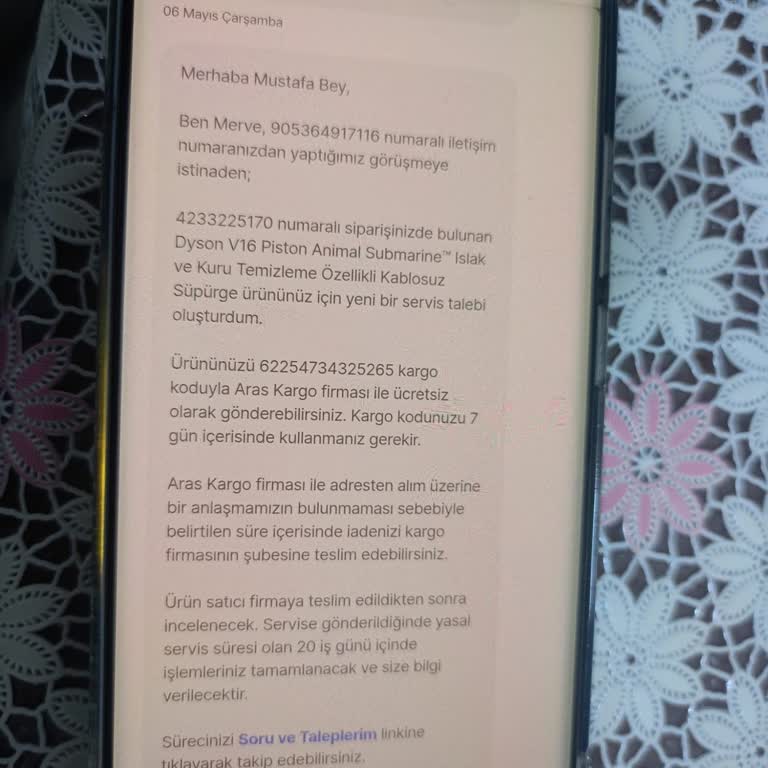 Defolu Dyson Süpürge İçin Geri Ödeme Talebi Ve Sürekli Ertelenen Süreç